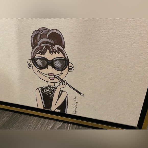 Audrey Hepburn Quote By KahriAnne Kerr Gold Frame Wrapped Canvas - Picture 3 of 5